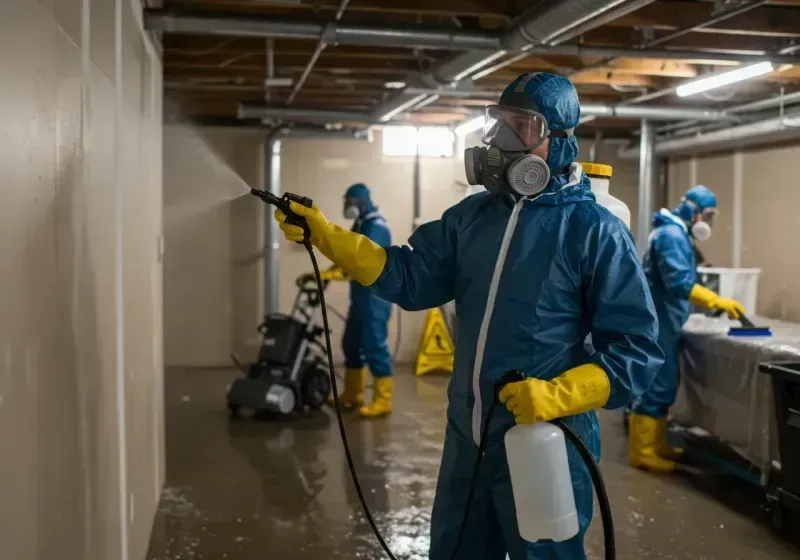 Basement Sanitization and Antimicrobial Treatment process in South Hill, VA