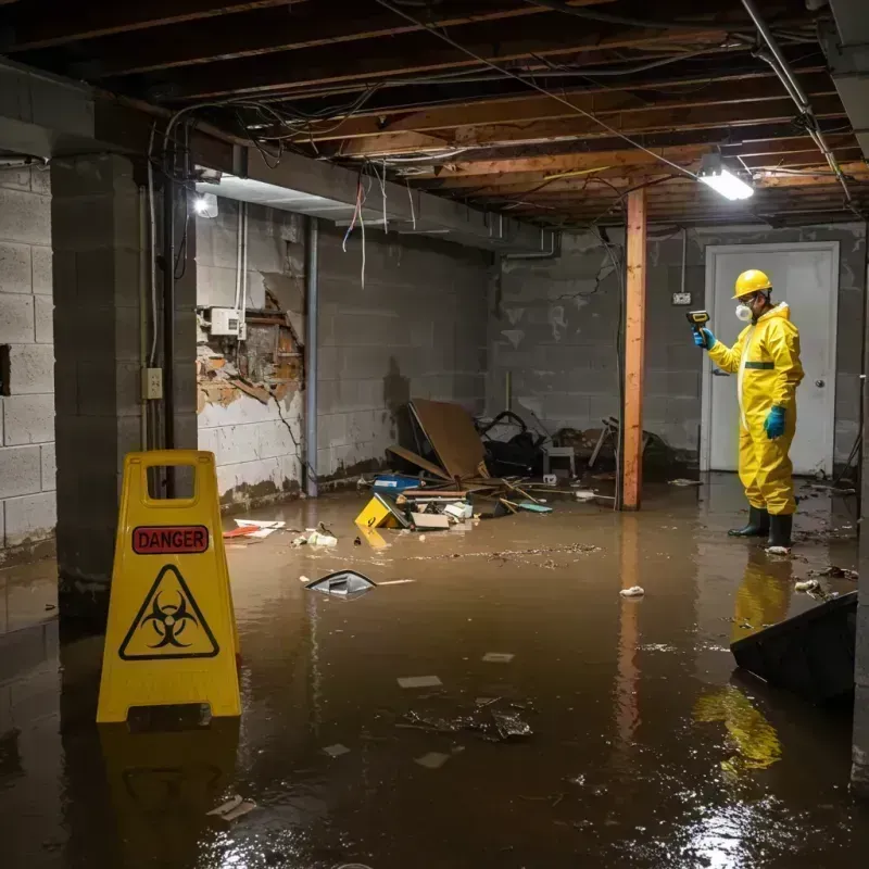 Flooded Basement Electrical Hazard in South Hill, VA Property